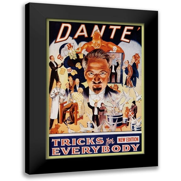 Unknown 11x14 Black Modern Framed Museum Art Print Titled - Magicians: Dante: Tricks for Everybody