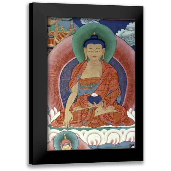 Unknown 11x14 Black Modern Framed Museum Art Print Titled - Tigers Den - Detail of Buddha