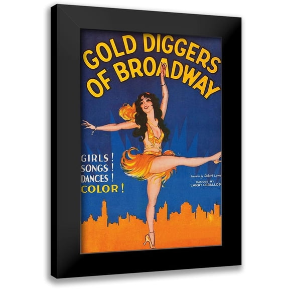 Unknown 11x14 Black Modern Framed Museum Art Print Titled - Vintage Film Posters: Gold Diggers of Broadway