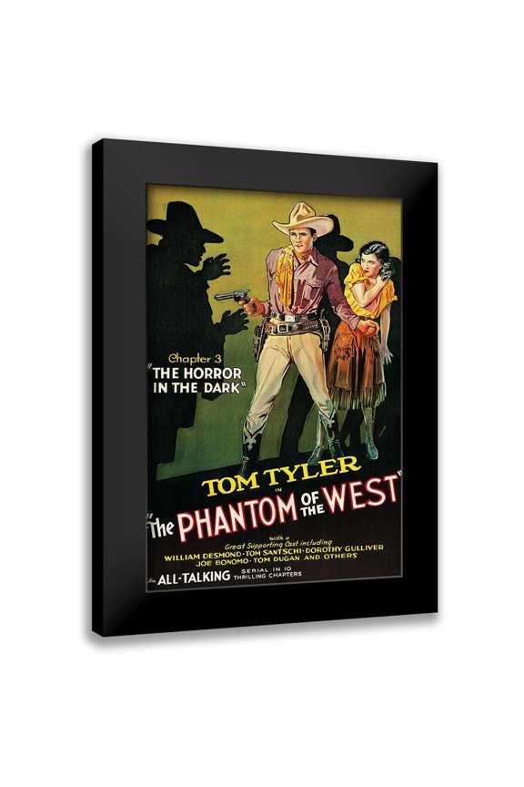 Unknown 11x14 Black Modern Framed Museum Art Print Titled - Vintage Westerns: Phantom of the West - Horror in the Dark
