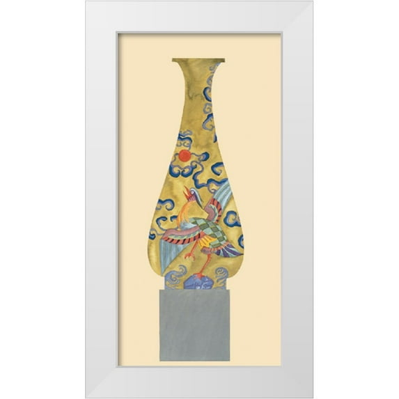 Unknown 11x18 White Modern Wood Framed Museum Art Print Titled - Oriental Vase Yellow