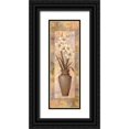 thumbnail image 1 of Unknown 11x24 Black Ornate Wood Framed with Double Matting Museum Art Print Titled - Potted Lily, 1 of 4