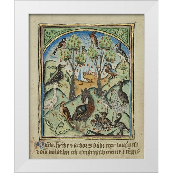Unknown 12th Century English Illuminator 15x18 White Modern Wood Framed Museum Art Print Titled - The Fifth Sign before the Day of Judgement