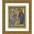 thumbnail image 1 of Unknown 12th Century English Illuminator 26x32 Gold Ornate Wood Framed with Double Matting Museum Art Print Titled - Noli me Tangere, 1 of 4