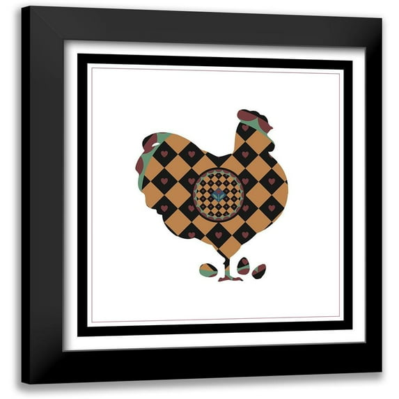 Unknown 12x12 Black Modern Framed Museum Art Print Titled - Hex Hen