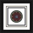 thumbnail image 1 of Unknown 12x12 Black Ornate Wood Framed with Double Matting Museum Art Print Titled - Floral Stamp, 1 of 4