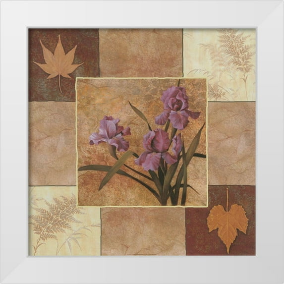 Unknown 12x12 White Modern Wood Framed Museum Art Print Titled - Lavendar Iris