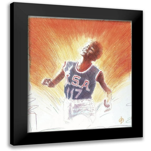 Unknown 12x13 Black Modern Framed Museum Art Print Titled - Determination - woman Runner