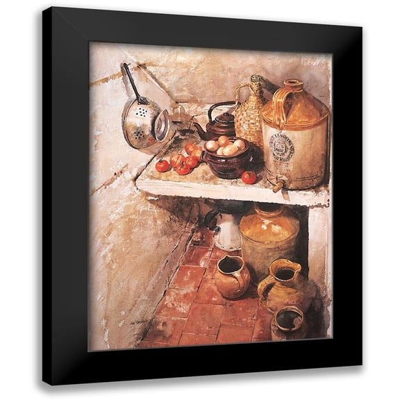 Unknown 12x14 Black Modern Framed Museum Art Print Titled - Closet of Jugs