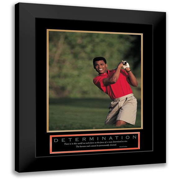 Unknown 12x14 Black Modern Framed Museum Art Print Titled - Determination - Golfer