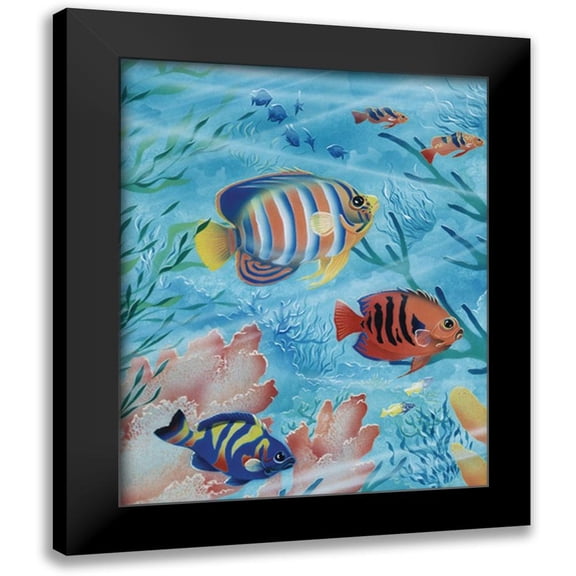 Unknown 12x14 Black Modern Framed Museum Art Print Titled - Exotic Fish I