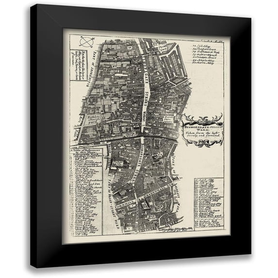 Unknown 12x14 Black Modern Framed Museum Art Print Titled - Quays of London V