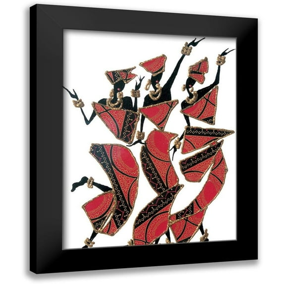 Unknown 12x14 Black Modern Framed Museum Art Print Titled - Three Dancers I