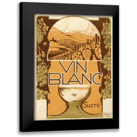 Unknown 12x14 Black Modern Framed Museum Art Print Titled - Vin Blanc