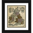 thumbnail image 1 of Unknown 12x14 Black Ornate Wood Framed with Double Matting Museum Art Print Titled - Map of England, Scotland and Ireland, 1 of 4