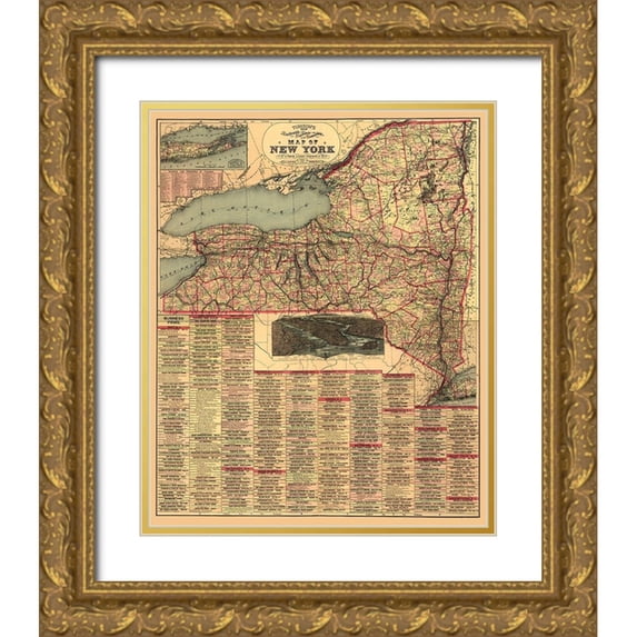 Unknown 12x14 Gold Ornate Wood Framed with Double Matting Museum Art Print Titled - New York -1898