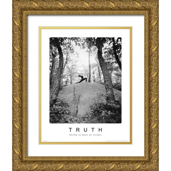 Unknown 12x14 Gold Ornate Wood Framed with Double Matting Museum Art Print Titled - Truth - Yoga