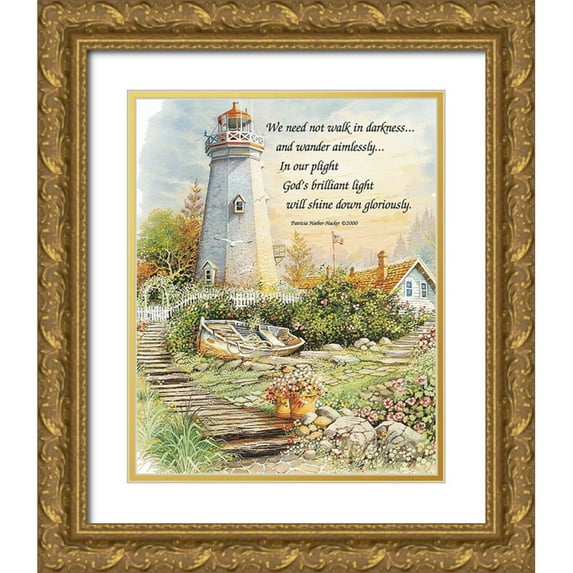 Unknown 12x14 Gold Ornate Wood Framed with Double Matting Museum Art Print Titled - We Need Not Walk