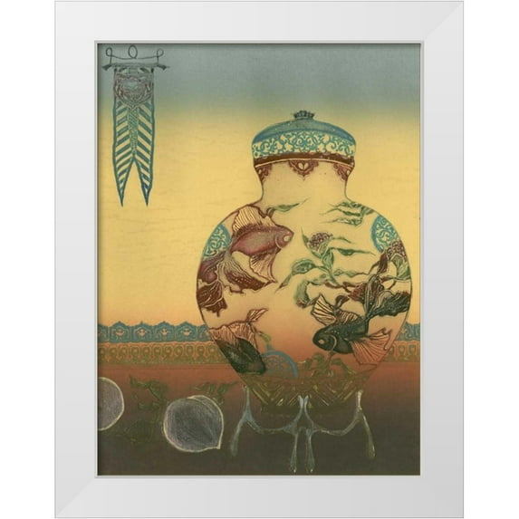 Unknown 12x14 White Modern Wood Framed Museum Art Print Titled - Halcyon Urn II