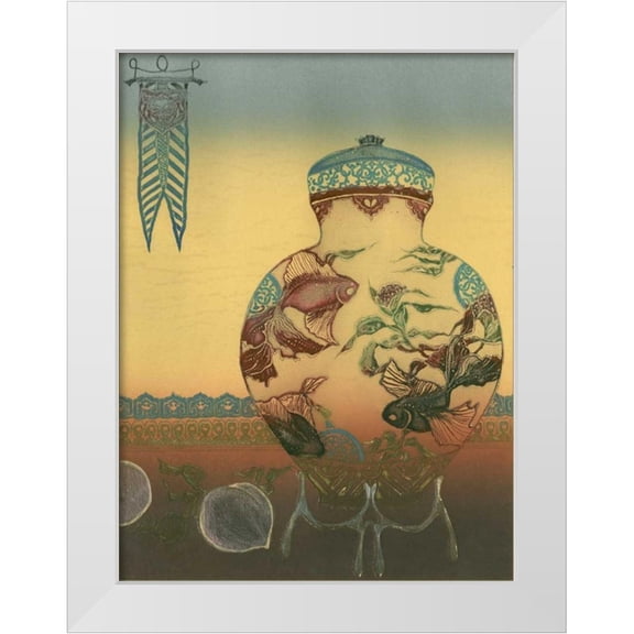 Unknown 12x14 White Modern Wood Framed Museum Art Print Titled - Halcyon Urn II