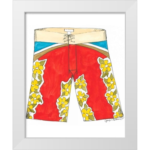 Unknown 12x14 White Modern Wood Framed Museum Art Print Titled - Surf Shorts II