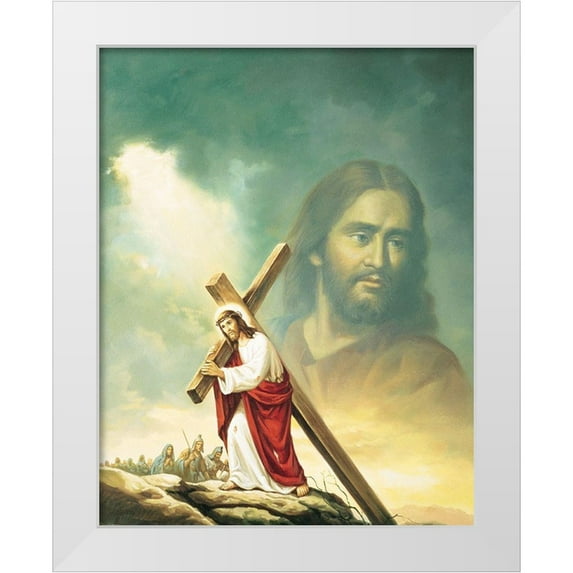 Unknown 12x14 White Modern Wood Framed Museum Art Print Titled - The Cross