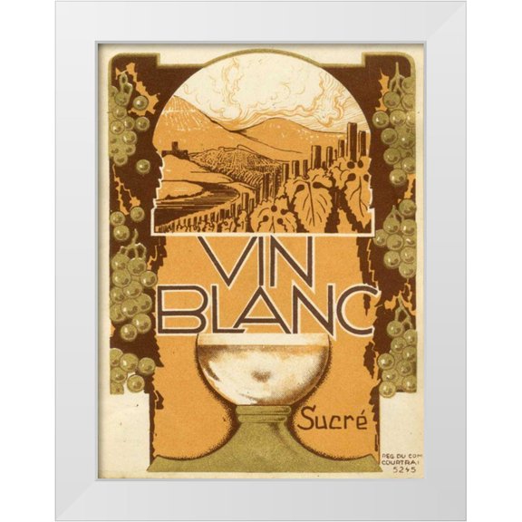 Unknown 12x14 White Modern Wood Framed Museum Art Print Titled - Vin Blanc