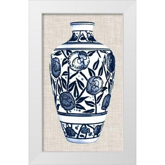 Unknown 12x18 White Modern Wood Framed Museum Art Print Titled - Blue and White Vase IV