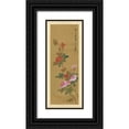 thumbnail image 1 of Unknown 12x24 Black Ornate Wood Framed with Double Matting Museum Art Print Titled - Oriental Floral Scroll IV, 1 of 4