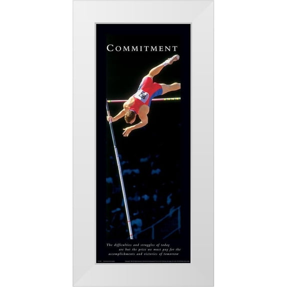 Unknown 12x24 White Modern Wood Framed Museum Art Print Titled - Commitment Pole Vault