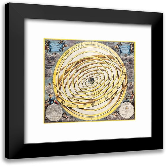 Unknown 13x12 Black Modern Framed Museum Art Print Titled - Astrological Chart Universe