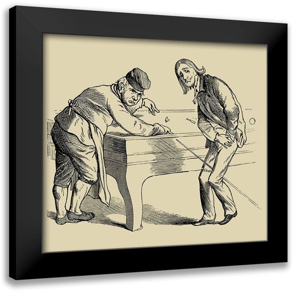 Unknown 13x12 Black Modern Framed Museum Art Print Titled - Pool Hall Antics II