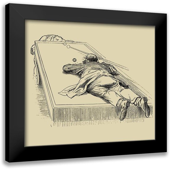 Unknown 13x12 Black Modern Framed Museum Art Print Titled - Pool Hall Antics IX