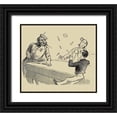 thumbnail image 1 of Unknown 13x12 Black Ornate Wood Framed with Double Matting Museum Art Print Titled - Pool Hall Antics VIII, 1 of 4