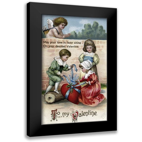 Unknown 13x18 Black Modern Framed Museum Art Print Titled - May Your Love In Favor Shine On Your Devoted Valentine