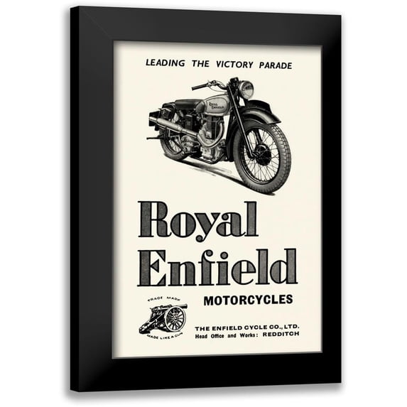 Unknown 13x18 Black Modern Framed Museum Art Print Titled - Royal Enfield Motorcycles: Leading the Victory Parade