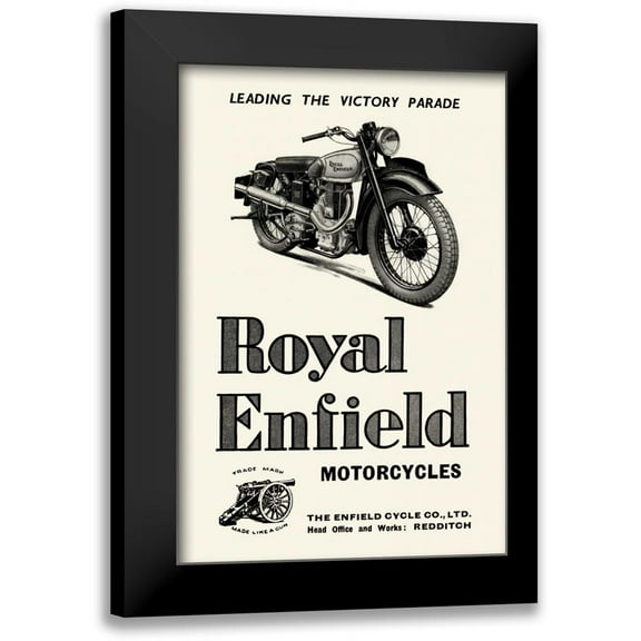 Unknown 13x18 Black Modern Framed Museum Art Print Titled - Royal Enfield Motorcycles: Leading the Victory Parade