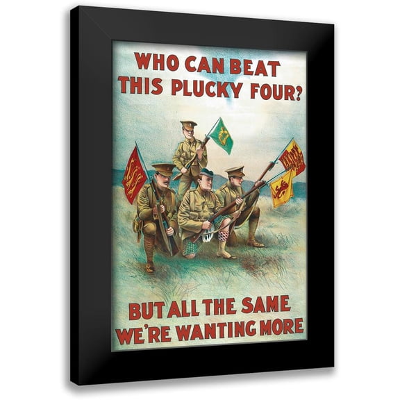 Unknown 13x18 Black Modern Framed Museum Art Print Titled - WWI: Plucky Four