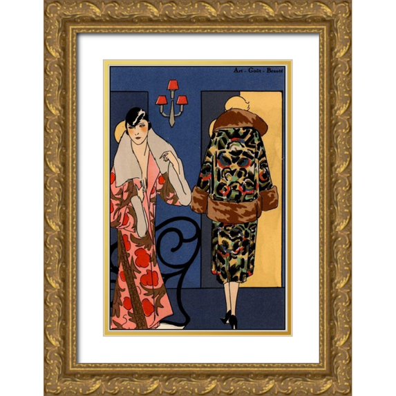 Unknown 13x18 Gold Ornate Wood Framed with Double Matting Museum Art Print Titled - Vintage Couture XI