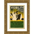 thumbnail image 1 of Unknown 13x18 Gold Ornate Wood Framed with Double Matting Museum Art Print Titled - Visibility Zero, 1 of 4