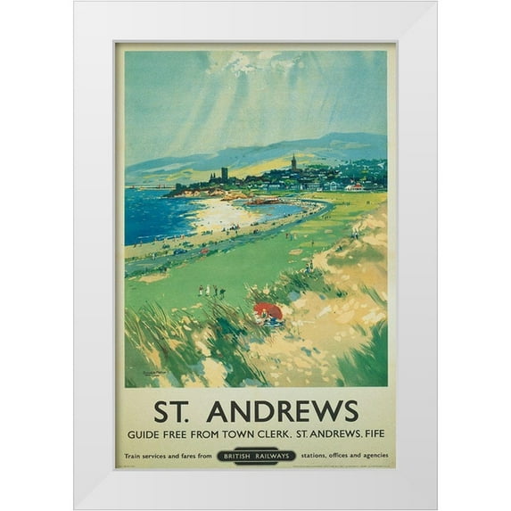 Unknown 13x18 White Modern Wood Framed Museum Art Print Titled - Golf - St Andrews