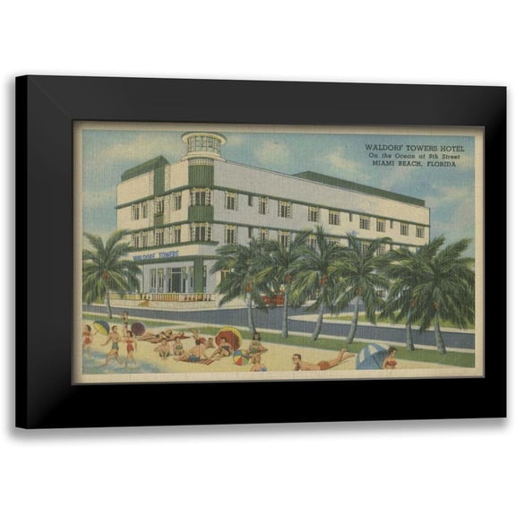 Unknown 14x10 Black Modern Framed Museum Art Print Titled - Miami Beach V