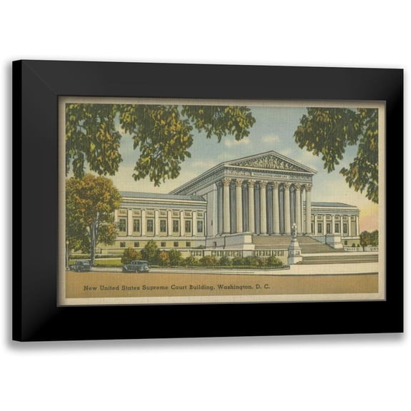 Unknown 14x10 Black Modern Framed Museum Art Print Titled - Supreme Court Building, Wash, D.C.