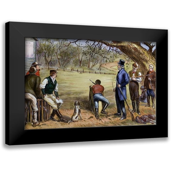 Unknown 14x10 Black Modern Framed Museum Art Print Titled - Thanksgiving Turkey Shoot