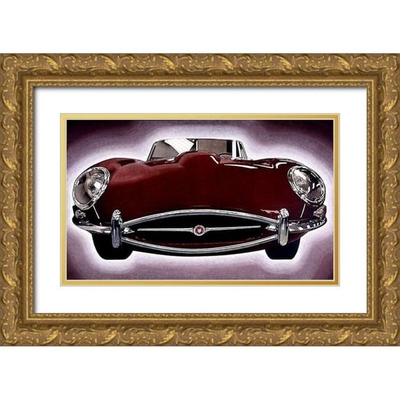 Unknown 14x10 Gold Ornate Wood Framed with Double Matting Museum Art Print Titled - Sports Car I