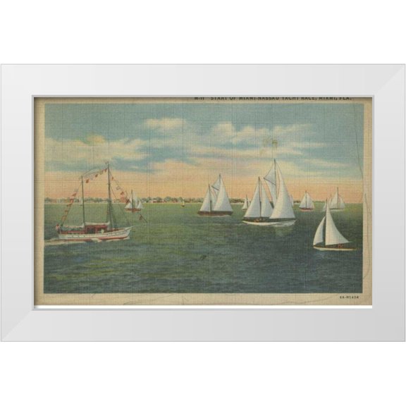 Unknown 14x10 White Modern Wood Framed Museum Art Print Titled - Miami Beach IX