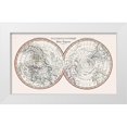 thumbnail image 1 of Unknown 14x10 White Modern Wood Framed Museum Art Print Titled - Northern Southern Polar Regions, 1 of 4