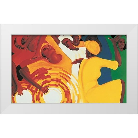 Unknown 14x10 White Modern Wood Framed Museum Art Print Titled - Play and Dance