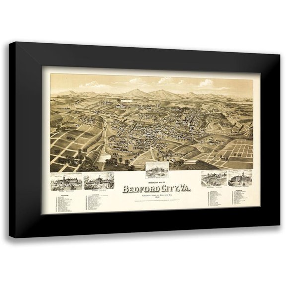 Unknown 14x11 Black Modern Framed Museum Art Print Titled - Bedford Virginia - 1891