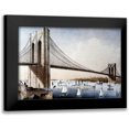 thumbnail image 1 of Unknown 14x11 Black Modern Framed Museum Art Print Titled - Brooklyn Bridge, New York City, 1 of 5